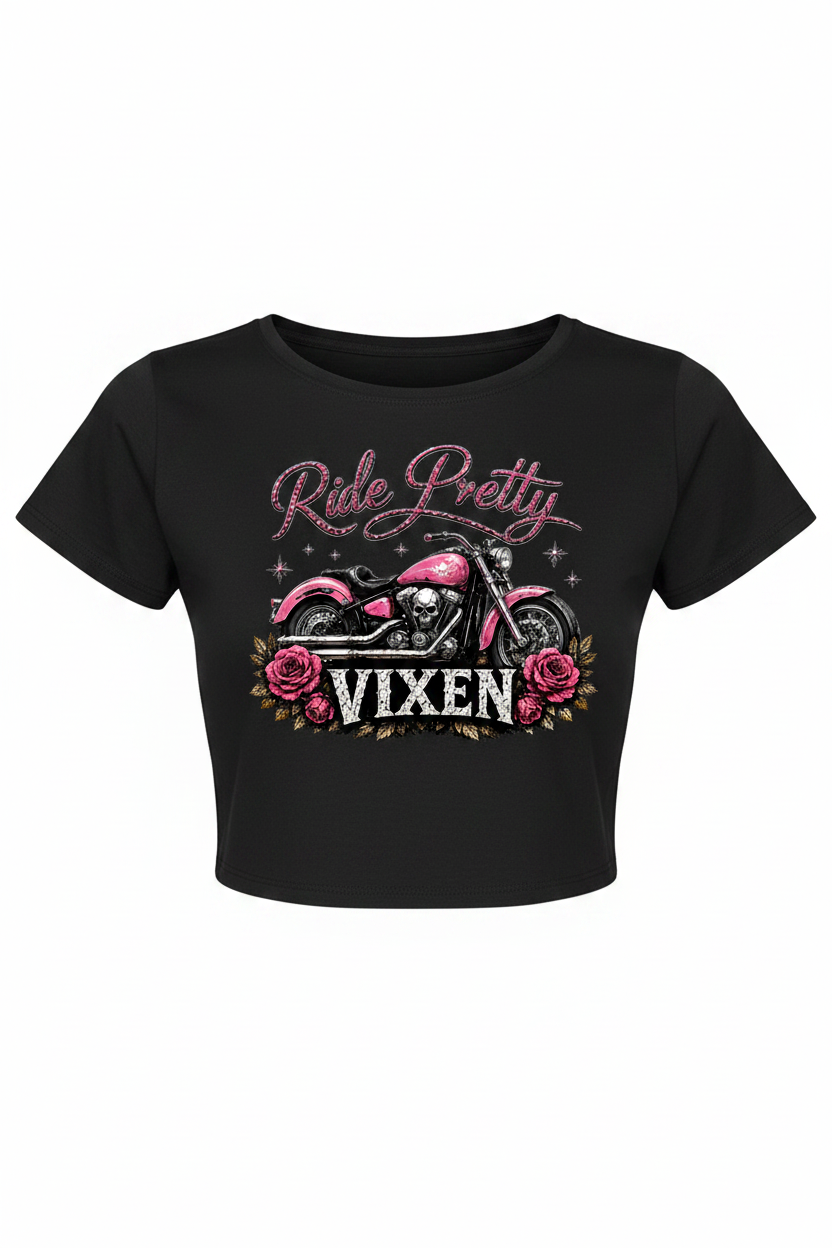 Ride Pretty Hot Pink Crop Top Mockup