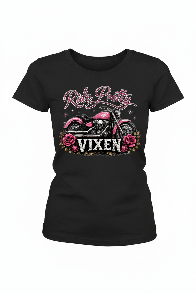 Ride Pretty Hot Pink T-Shirt Mockup