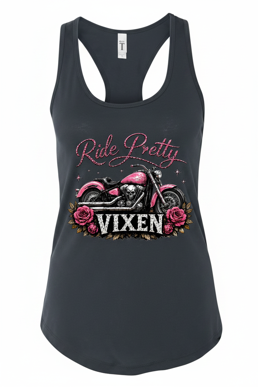 Ride Pretty Hot Pink Tank Top Mockup