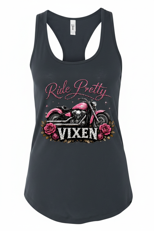 Ride Pretty Hot Pink Tank Top Mockup